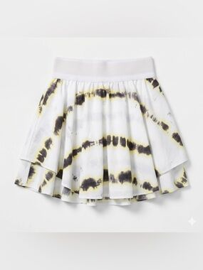 Lululemon Court Rival Skirt Transverse Yellow Tie Dye Athleisure Tenniscore-Sz 0